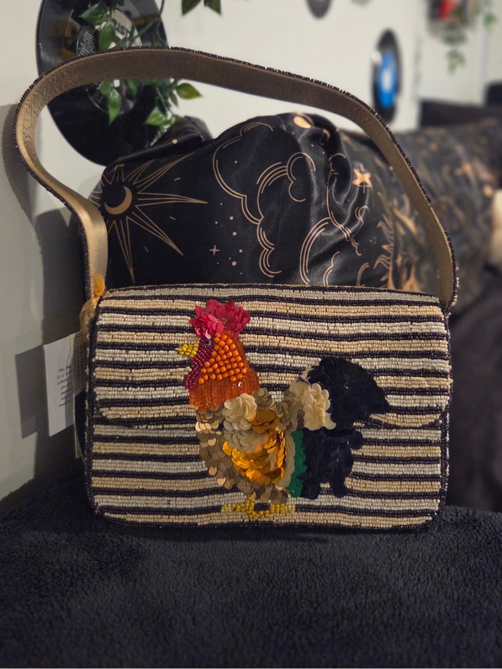 From India to You Rooster Themed beaded purse #handmade #beaded
